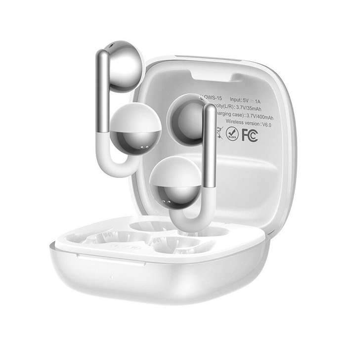 Black - RemaxOWS-15 OWS Earbuds Wireless bluetooth V6.0 Earphones HiFi Stereo ENC Noise Cancelling E