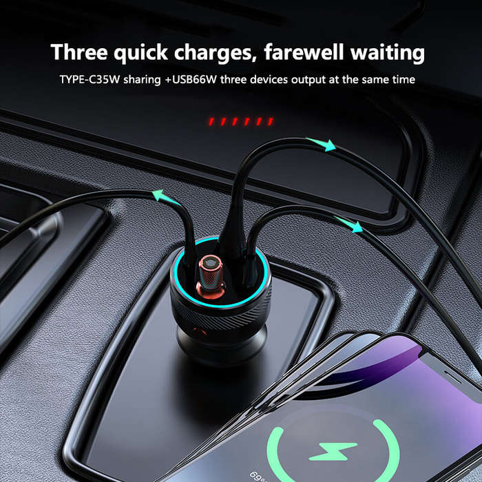 Black - 101W Car Charger New Starry Sky Roof Atmosphere Light Suitable For Huawei Apple &Android Pho