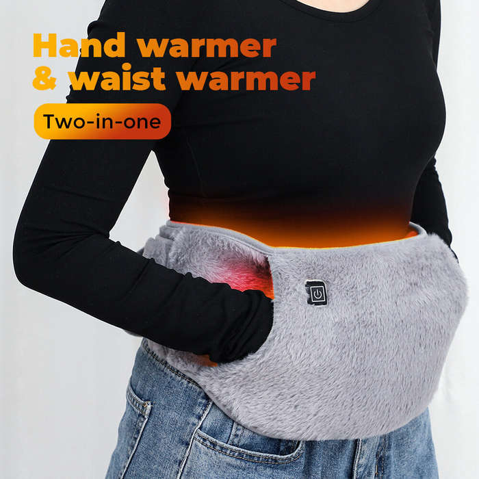 Grey - Electric Heating Belt USB Hand Warmer Winter Heater Waist Warmers Hot Compress Therapy Abdomi
