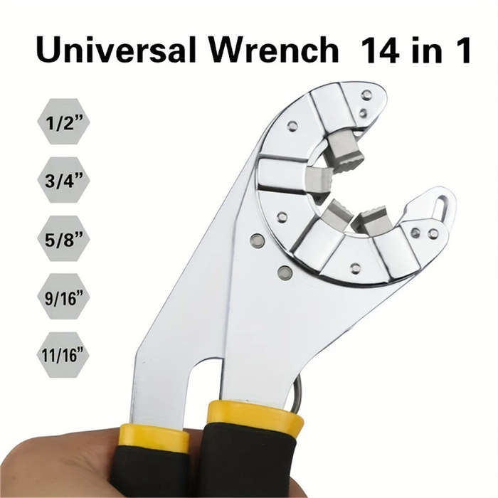 Black - 8-inch Open Magic Manual Wrench High-Quality Steel Versatile Hexagonal Hardware Tool Ergonom