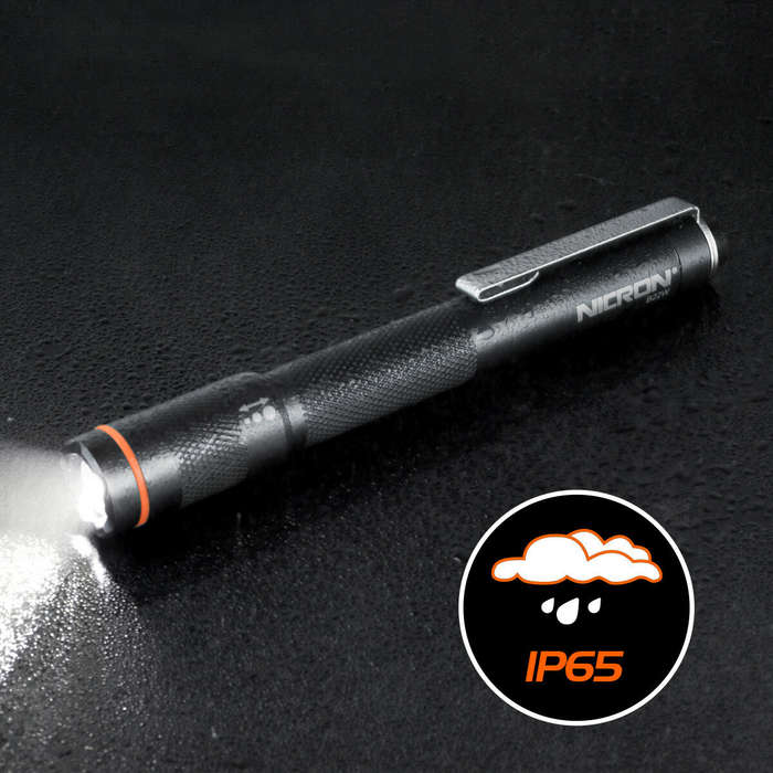 NICRON B22W LED Pocket Pen Light 120 Lumens Portable Zoomable Flashlight with Clip for Inspection Ou