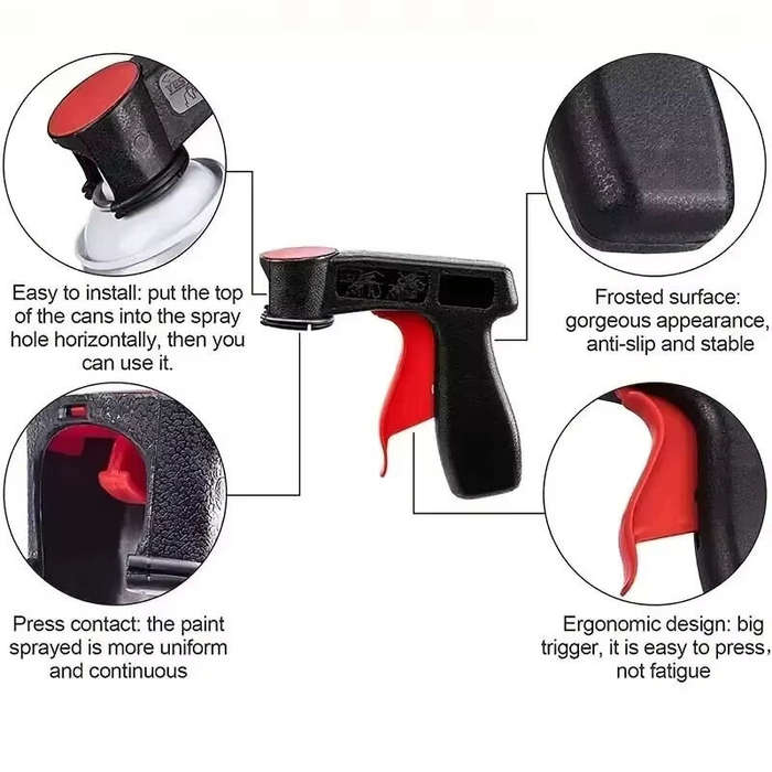 Black D - Plastic Portable Spray Paint Handle Universal Reusable Car Color Changing Film Pasting Sel