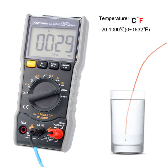 Kaemeasu KM-DM01C Portable Mini Digital Multimeter Auto-Ranging Electrician's Tool with DC/AC Voltag