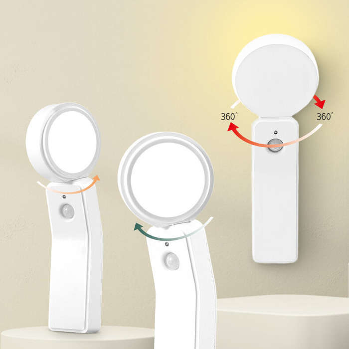 Warm Light - Human Infrared Sensor Lamp USB Rechargeable Rotatable Cabinet Light Desk Lamp Bedside L