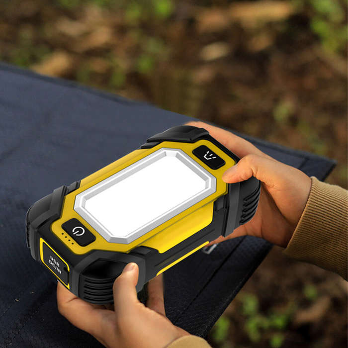 Yellow - SEEKNITE 3-in-1 Camping Lantern/Emergency Flashlight/Phone Charger, USB Charging LED Tent L