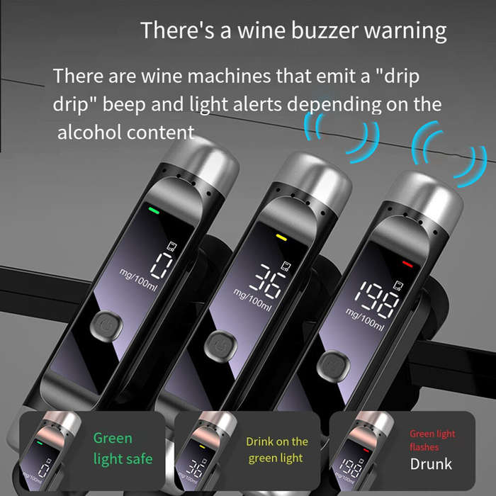 Black - High Definition LCD Display Car Breathalyzer Test Instrument Blow Out Window Breaker Number