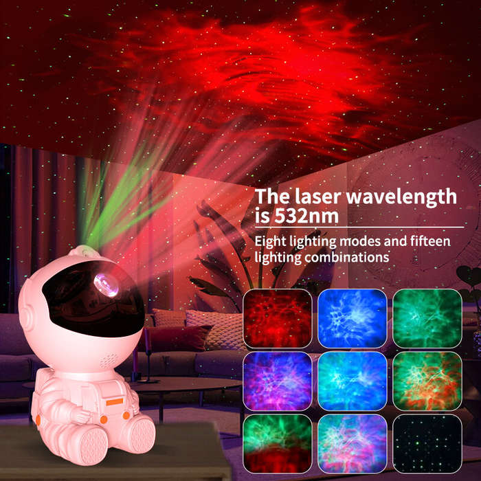 White - Elfeland LED Astronaut Starry Sky Light Projection Night Lamp 8 Dynamic Lighting Modes Water