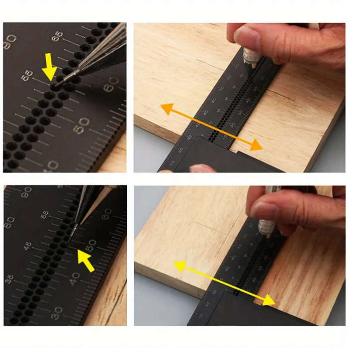 200mm - 200mm Woodworking Marking Gauge and Aluminum Alloy T-Square Measurements Ruler Woodworking M