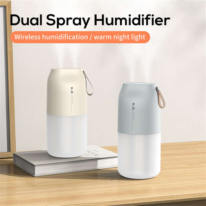 Pink - Tevorex 300ml Dual Sprayer Air Humidifier 2000mAh USB Rechargeable Battery Wireless Aroma Mis