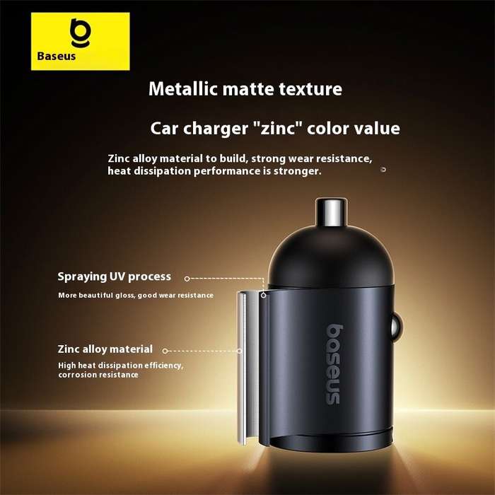 USB-A+USB-C - Baseus 30W 2-Port USB PD Car Charger Adapter USB-C+USB-C PD QC SCP FCP AFC Fast Chargi