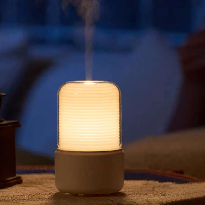 White - Kinscoter Aroma Diffuser Essential Oil Diffuser Usb Portable Air Humidifier Warm Color Night
