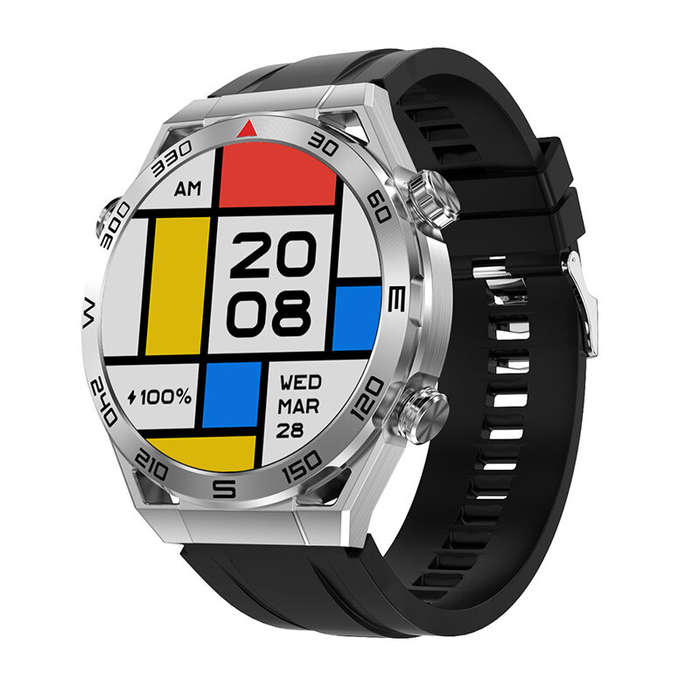Blue Steel - DT Ultra Mate 1.5inch HD Screen bluetooth Call PPG+ECG Heart Rate Blood Oxygen Monitor