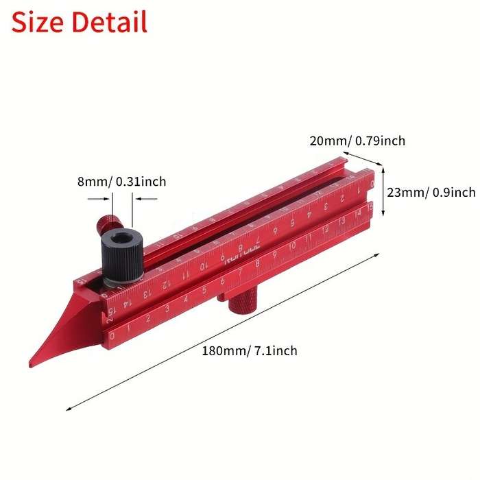 Red - Aluminum Alloy Scribing Tool Precision Contour Gauge 7.1 Inch Adjustable Measurement for Woodw