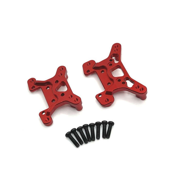 Red - Upgraded Metal Parts Front and Rear Shock Absorber Bracket Kit for Wltoys 1/12 124008 124010 1
