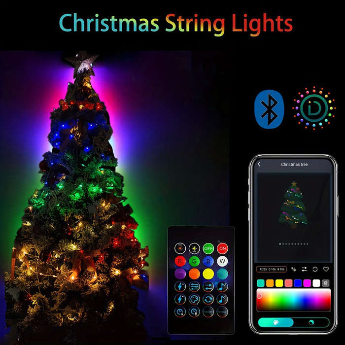 10M - RSH 10m 100LED Smart LED String Lights Music Sync APP/Remote Control IP65 Waterproof for Chris