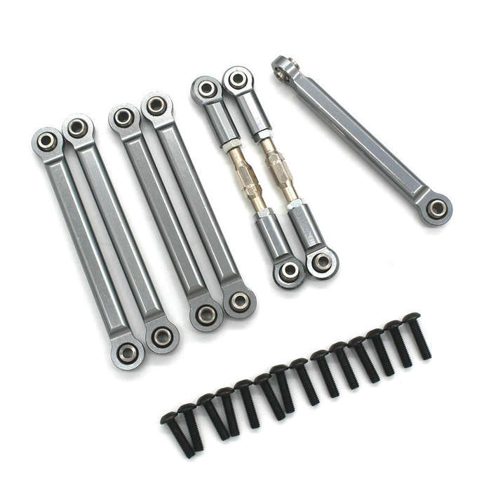Red - 7PCS Pull Rods For ZD Racing DBX-10 1/10 Rc Car Metal Whole Vehicle Parts