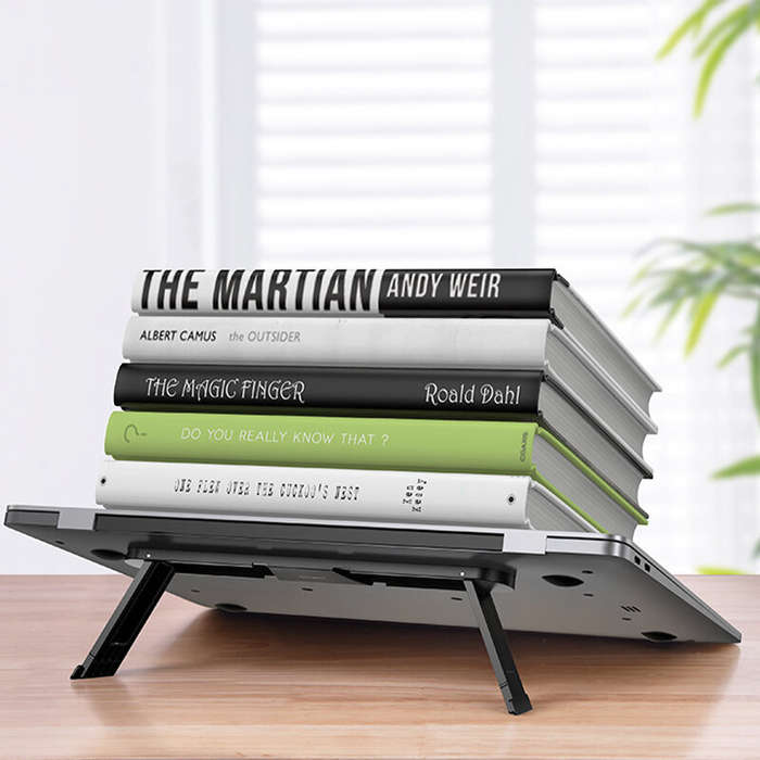 White - Oatsbasf Foldable Laptop Stand Holder for iPad Macbook Pro Air Xiaomi Notebook Tablet Cooler