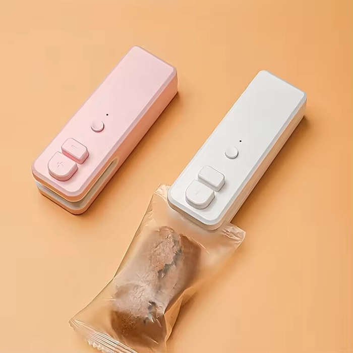 White - HOME PLANET HP-H0042 Rechargeable Mini Heat Sealing Machine Portable Compact Food Snack Bag