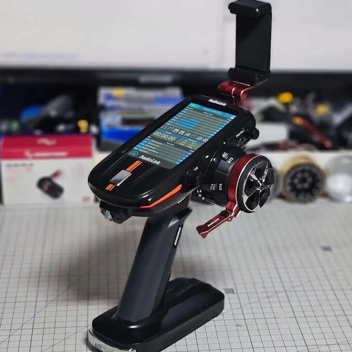 Red - Radiolink RC8X Transmitter Aluminum Alloy Steering Wheel Trigger Adapter Handwheel One-Handed