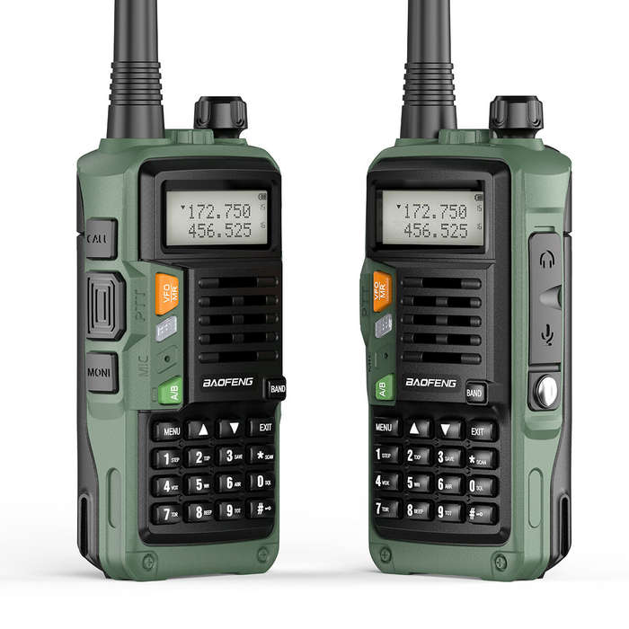 US Plug - BAOFENG X9 5W 2800mAh UV Dual Band Walkie Talkie with Headset High Power Flashlight LCD Di