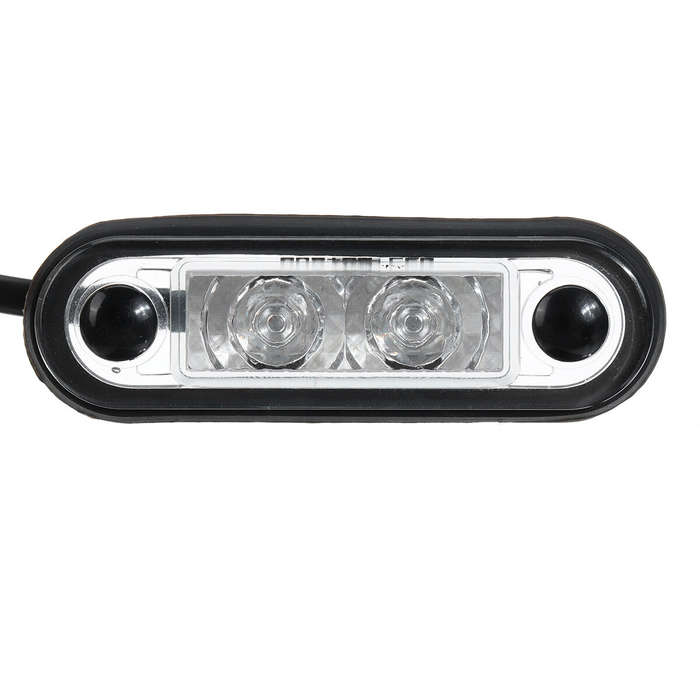 White - 1PCS 12V/24V 2 LED Flush Fit Led Marker Lights Side Signal Lamps Kelsa Bar