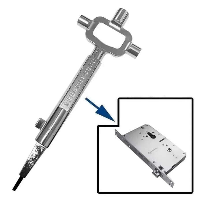 Silver - Multifunctional Locksmith Tool Zinc Alloy Lock Cylinder Adjuster Gauge Cam Spindle Turner E