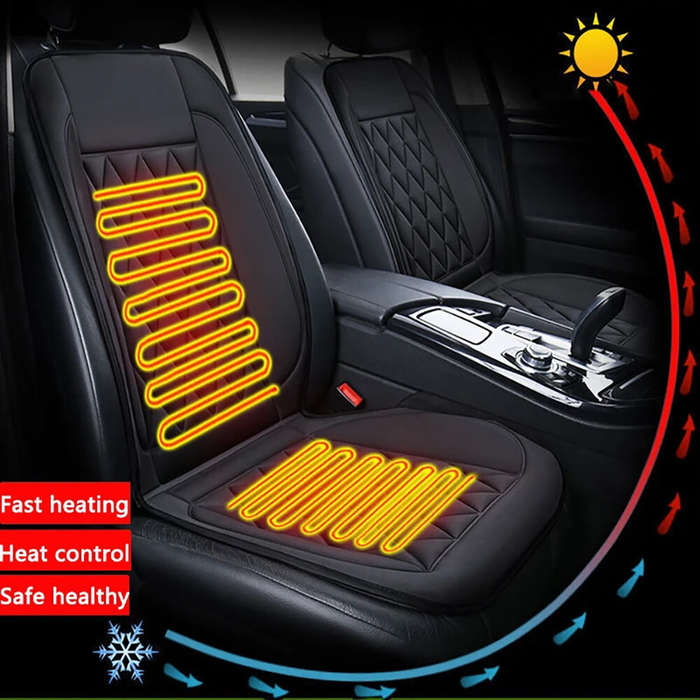 Black - 12V Car Seat Heater Cushion Electric Heated Pad Winter Heated Seat Cover Seat Cushion Consta