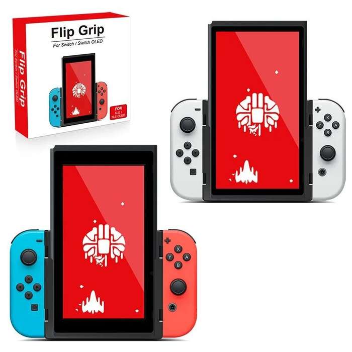 Black - Vertical Bracket Grip Flip for Nintendo Switch/NS OLED Game Console Joystick Controller for