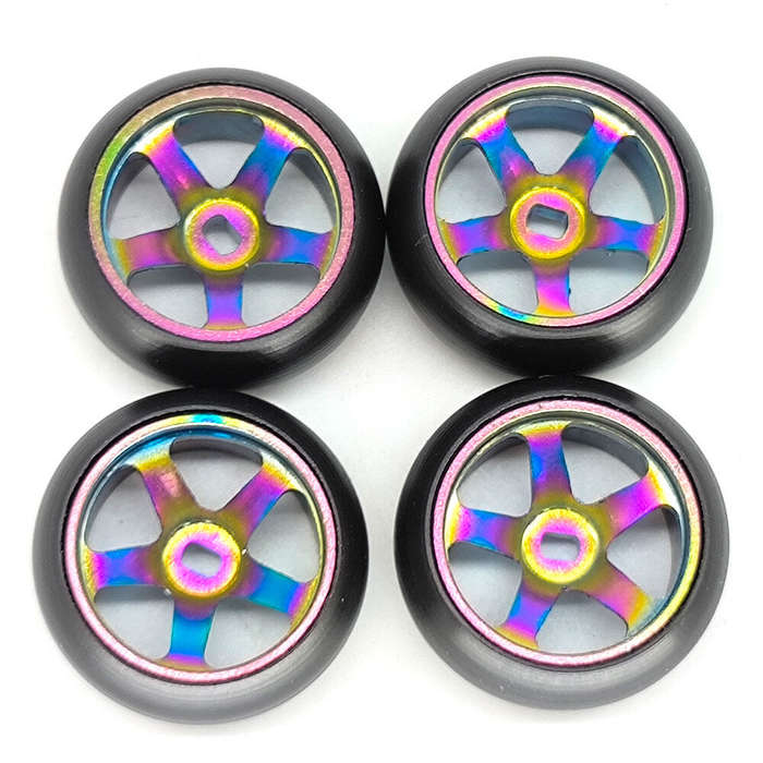 Colorful - 4PCS Drift Tires Wheels Metal Rims for Wltoys Mini-Q 1/28 K969 K989 P939 284131 On-Road R