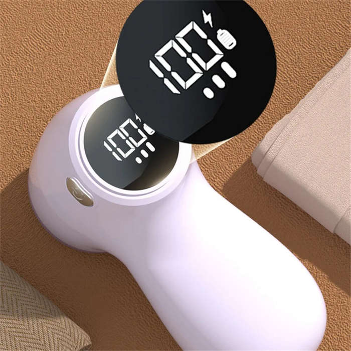 Purple - Tevorex USB Rechargeable Electric Lint Remover With Intelligent Digital Display,Clothes Sha