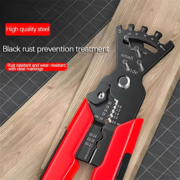 Red - 8-Inch Multifunctional Bending Pliers Crimping and Stripping Tool Precise Wire Bending High-Gr