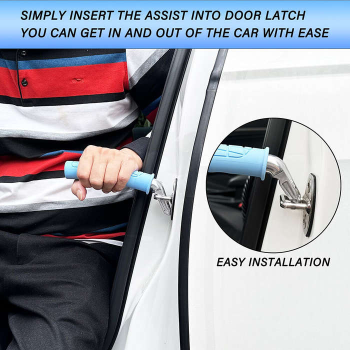 Blue - Car Door Handle For Elderly Car Handle Assist Seniors Portable Vehicle Support Handle Easy Si