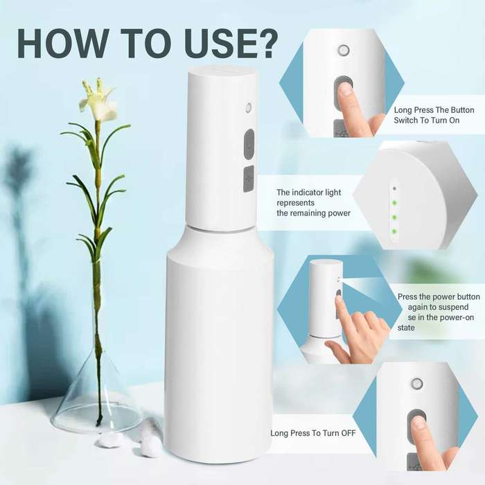 Sky Blue - JETEVEN 750ml Disinfectant Sprayer USB Charging Disinfectant Soap Dispenser Dispenser Han