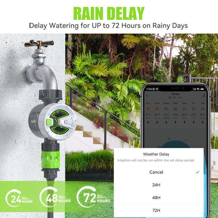 WiFi Version - Rainpoint Sprinkler Timer WIF bluetooth Smart Water Timer Remote Control Wireless Hos