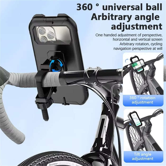 Black - XANES 7-inch Bicycle Phone Holder Support TPU Touch Screen Waterproof Universal Bike GPS 360