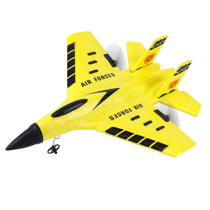 Yellow - SU35 2526 2.4GHz 2CH Built-in Gyro With LED Light EPP Foam RC Airplane Fighter Glider RTF f