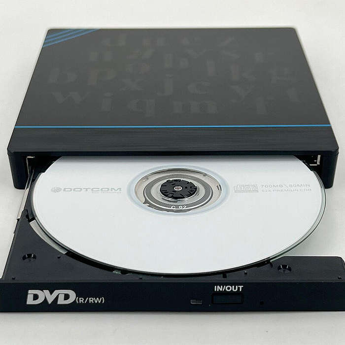 Black - 7 In1 USB 3.0 Type-C DVD CD ROM Disk Drive Player Burner Rewriter with SD Card Reader and US