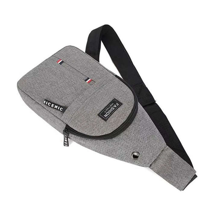 Grey - Men's Casual Oxford Cloth Chest Bag Fashion Lightweigh Crossbody Bags Large-capacity Storage
