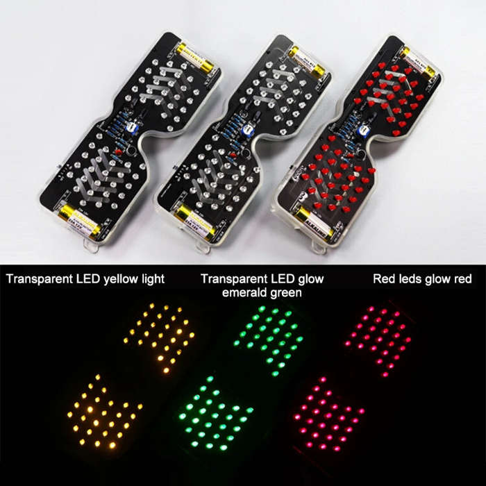 Green - DIY Kits LED Light Emitting Glasses Making Kit Voice Activated Light-emitting Diode Flashing
