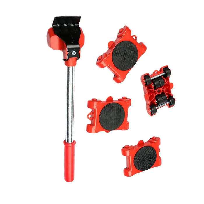 Red - 5pcs/set Heavy Duty Mover Set Furniture Mover Tools for Home Shop Lifting Heavy Duty Furniture