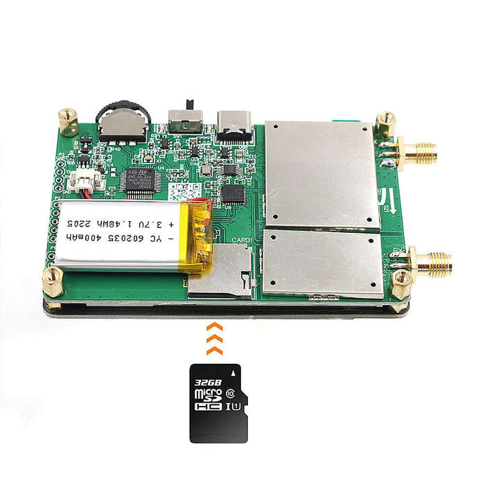 NanoVNA-PCB Vector Network Antenna Analyzer 50KHz-1.5GHz MF HF VHF UHF with SD Card Reader Slot
