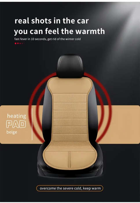 Beige - Car Seat Heater Cushion 12V24V Winter Front Single Seat Heating Pad Car Electric Heating Mat