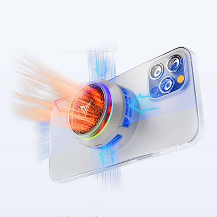 White - Flydigi B8X RGB Magnetic Phone Cooler -16C Semiconductor Cooling <35dB Ultra Quiet 30W Fast
