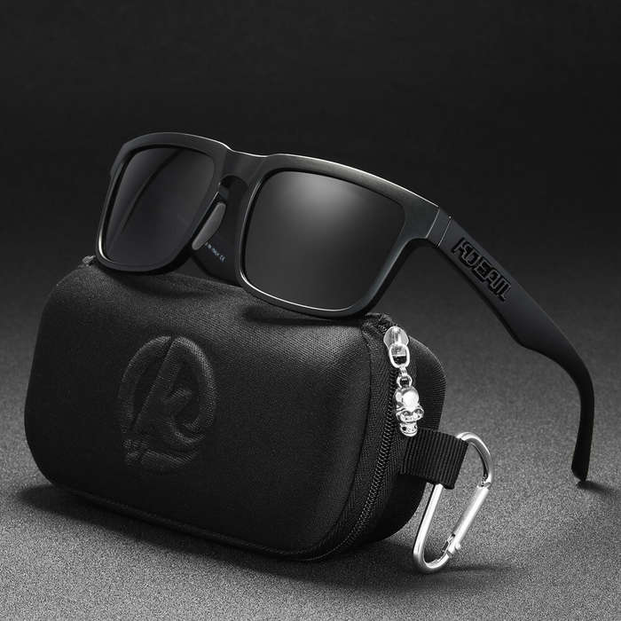 Black - KDEAM Fashion Square Polarized Sunglasses Colorful Lenses UV400 Sports Sun Glasses for Outdo