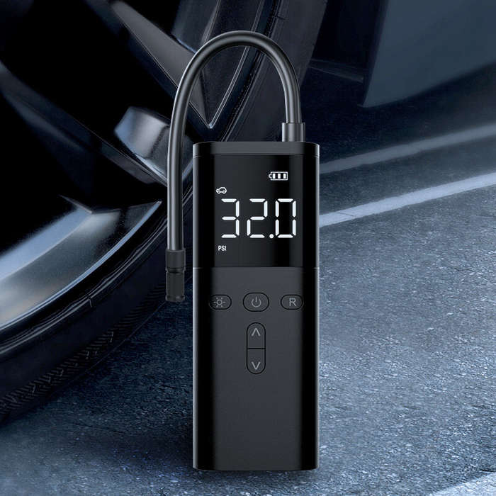 Black - Portable Car Air Pump 5 Modes 60W Tire Inflator Power Bamk For Car Motorcycle Bicycle Ball w