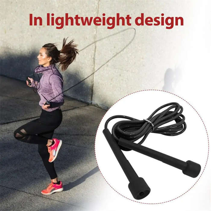 Black - KALOAD Speed Jump Rope Skipping Rope Fitness Sports Professional Training Home Exercise Equi