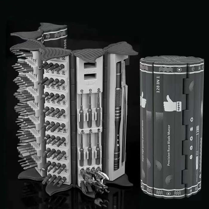 Black - 128 in 1 Precision Screwdriver Set CR-V Steel Magnetic Driver Kit Flexible Shaft for Electro