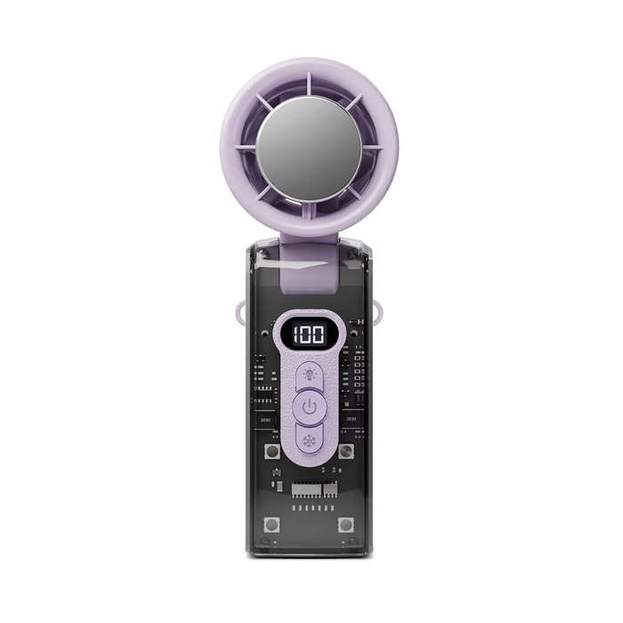 Purple - Tevorex Portable USB Rechargeable Handheld Fan with LED Light Refrigeration Foldable 100 Ge