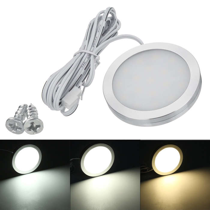 White - KROAK 12V Interior LED Spot Light For Camper Van Caravan Motorhome T4 T5 Kitchen Cabinets Cu