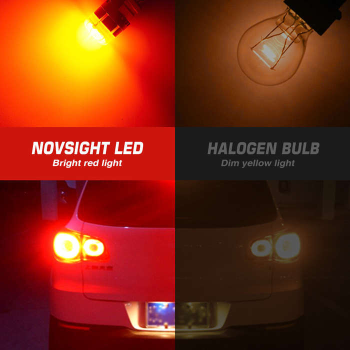 White light - NOVSIGHT Pair 12V 2W Car LED Bulbs 3157 Type Tail Light Bulbs 700LM Bright Turn Signal